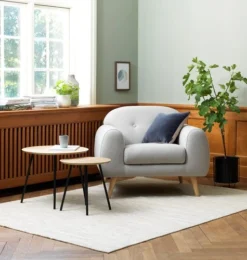 Bout De Canapé NYBO Ø40 Coloris Chêne/noir -Magasin De Meubles 100380