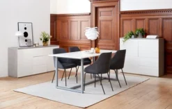 Buffet JERNVED 2 Portes Béton/brillant -Magasin De Meubles 100591