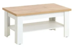 Table Basse MARKSKEL 60x110 Blanc/chêne