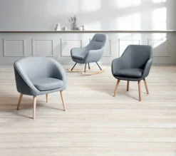 Fauteuil UDSBJERG Tissu Gris/chêne -Magasin De Meubles 115163 1