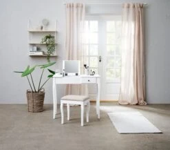 Tabouret MALLING Blanc/beige -Magasin De Meubles 115294