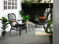 Bout De Canapé NYBO Ø40 Coloris Chêne/noir -Magasin De Meubles 115335