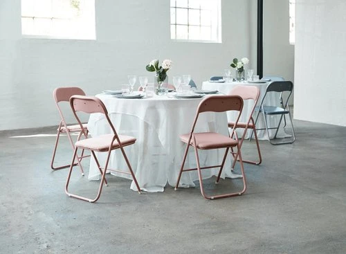 Chaise Pliante VOEL Velours Rose 4 Chaise Pliante VOEL Velours Rose – Image 4