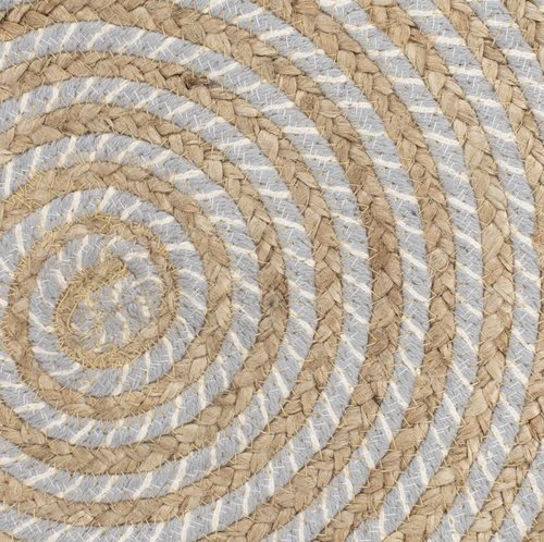 Tapis SANDELTRE Ø120 Naturel/gris 2 Tapis SANDELTRE Ø120 Naturel/gris – Image 2