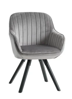 Fauteuil ONSEVIG Velours Gris/noir