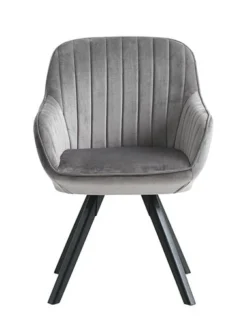 Fauteuil ONSEVIG Velours Gris/noir -Magasin De Meubles 126594
