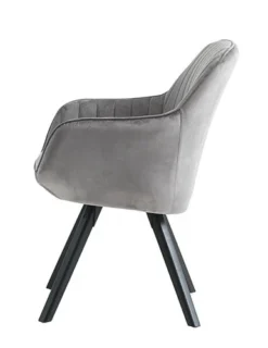 Fauteuil ONSEVIG Velours Gris/noir -Magasin De Meubles 126595