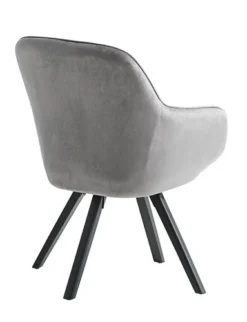 Fauteuil ONSEVIG Velours Gris/noir -Magasin De Meubles 126596