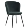 Chaise RISSKOV Velours Vert Foncé/noir