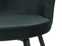 Chaise RISSKOV Velours Vert Foncé/noir -Magasin De Meubles 126874