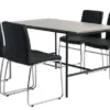 TERSLEV L140 Table + 4 HAMMEL Chaises Noir