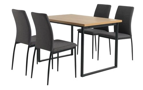 AABENRAA L120 Table Chêne + 4 TRUSTRUP Chaises Gris 1 AABENRAA L120 Table Chêne + 4 TRUSTRUP Chaises Gris