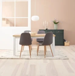 Chaise JONSTRUP Tissu Asphalte/coloris Chêne -Magasin De Meubles 128665