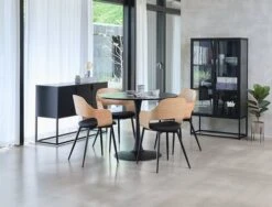 Table RINGSTED Ø100 Placage Frêne Noir -Magasin De Meubles 128713 2