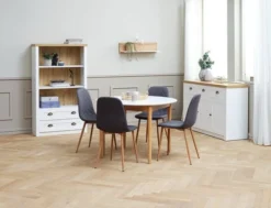 Buffet MARKSKEL 3 Portes Blanc/coloris Chêne -Magasin De Meubles 128726 1