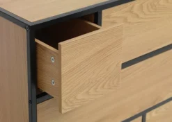 Commode 6 Tiroirs TRAPPEDAL Chêne/noir -Magasin De Meubles 131389