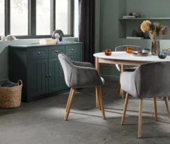 Chaise ADSLEV Velours Gris/naturel -Magasin De Meubles 131881