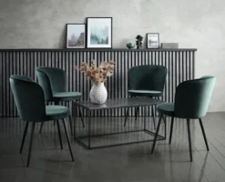 Chaise RISSKOV Velours Vert Foncé/noir -Magasin De Meubles 131887 1