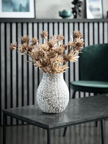 Vase MATHIAS Ø21xH25cm Gris 3 Vase MATHIAS Ø21xH25cm Gris – Image 3