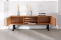 Royal Oak Meuble TV SANDBY 2 Portes Chêne Naturel/noir -Magasin De Meubles 132860