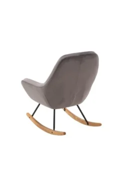 Fauteuil à Bascule NEBEL Velours Gris -Magasin De Meubles 133157