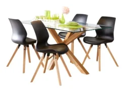 Royal Oak Table AGERBY 90x160 Verre/chêne -Magasin De Meubles 133855