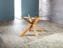 Royal Oak Table AGERBY 90x160 Verre/chêne -Magasin De Meubles 133859