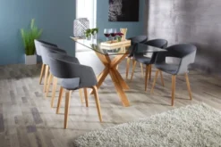 Royal Oak Table AGERBY 90x160 Verre/chêne -Magasin De Meubles 133861