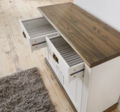 Buffet VILSTED 2 Portes Blanc/brun -Magasin De Meubles 135049