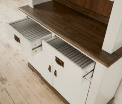 Buffet VILSTED 2 Portes Blanc/brun -Magasin De Meubles 135055