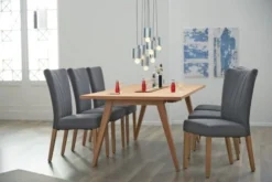 Chaise NORDRUP Tissu Gris/naturel -Magasin De Meubles 137503