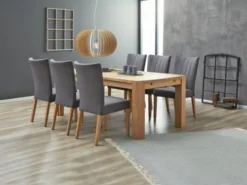 Chaise NORDRUP Tissu Gris/naturel -Magasin De Meubles 137508