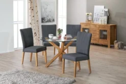 Chaise NORDRUP Tissu Gris/naturel -Magasin De Meubles 137514