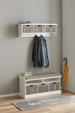 Banc OLDEKROG Blanc/gris -Magasin De Meubles 137700