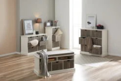 Banc OLDEKROG Blanc/gris -Magasin De Meubles 137703