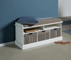 Banc OLDEKROG Blanc/gris -Magasin De Meubles 137705