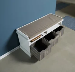 Banc OLDEKROG Blanc/gris -Magasin De Meubles 137707