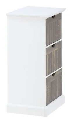 Commode ORLANDO 3 Tiroirs Blanc/gris -Magasin De Meubles 137778