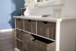 Commode OLDEKROG 7 Tiroirs Blanc/gris -Magasin De Meubles 137796