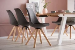 Chaise DREJHUS Tissu Gris Anthracite/naturel -Magasin De Meubles 138022