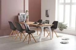 Chaise DREJHUS Tissu Gris Anthracite/naturel -Magasin De Meubles 138026