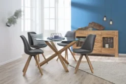 Chaise DREJHUS Tissu Gris Anthracite/naturel -Magasin De Meubles 138032