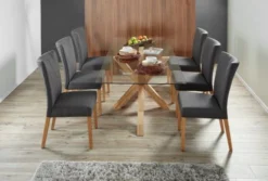 Royal Oak Table AGERBY 90x160 Verre/chêne -Magasin De Meubles 142857