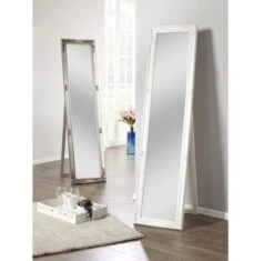 Miroir Sur Pied NORDBORG 40×160 Blanc -Magasin De Meubles 148559