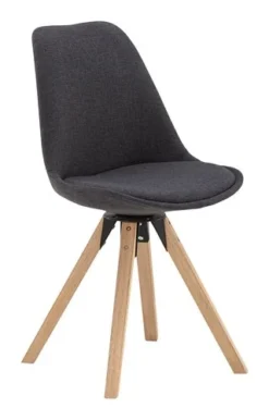 Chaise DREJHUS Tissu Gris Anthracite/naturel