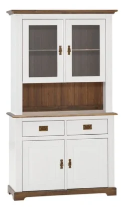 Buffet VILSTED 2 Portes Blanc/brun -Magasin De Meubles 158324