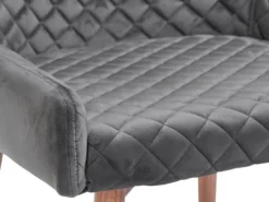 Chaise PEBRINGE Velours Gris/chêne -Magasin De Meubles 162087
