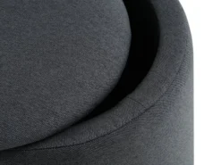 Pouf GISLEV Ø36 A/rangement Tissu Asphalte -Magasin De Meubles 162154