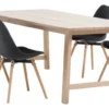 GADESKOV L200 Table Chêne + 4 KASTRUP Chaises Noir/chêne