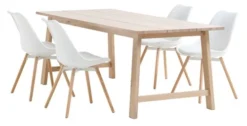 GADESKOV L200 Table Chêne + 4 KASTRUP Chaises Blanc